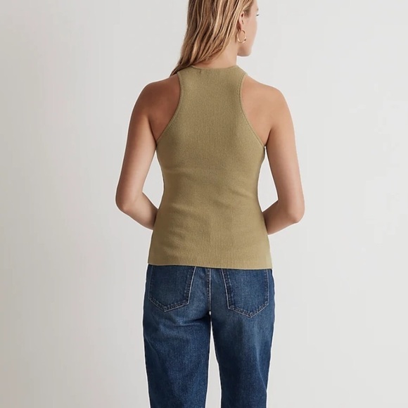 Madewell The Signature Knit Cutaway Sweater Tank artichoke - Picture 3 of 5